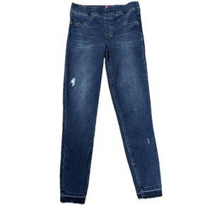 👖🍑 SPANX Distressed Pull-On Skinny Jeans | Medium Wash Sculpting Denim Sz S